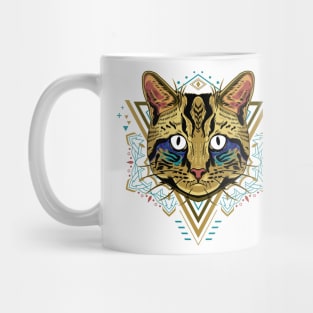 cool cat geometric illustration Mug